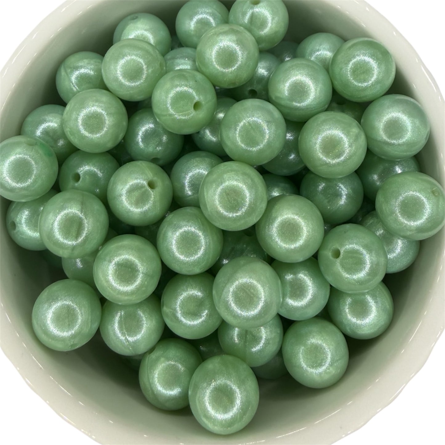 Kiwi Shimmers- Opal Silicone Bead 15mm