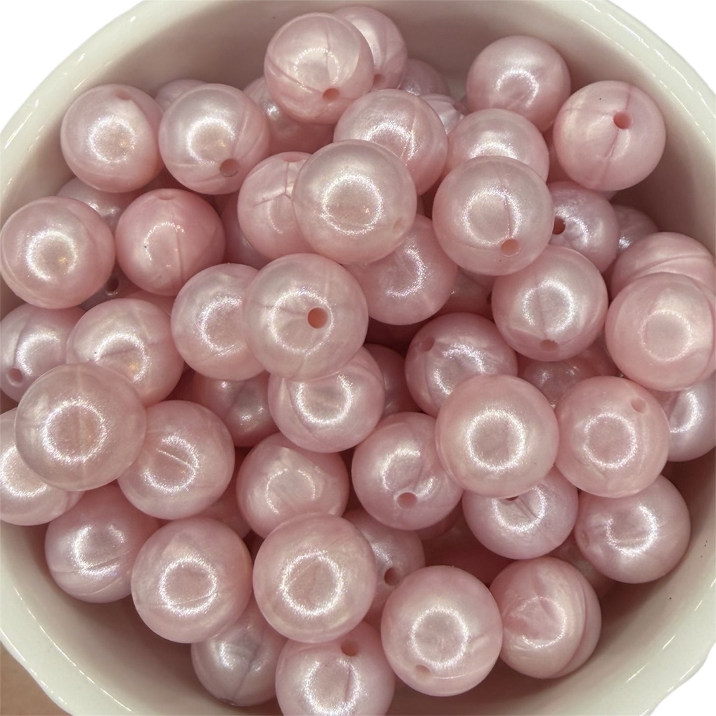 Light Pink Marble- Silicone Bead 15mm