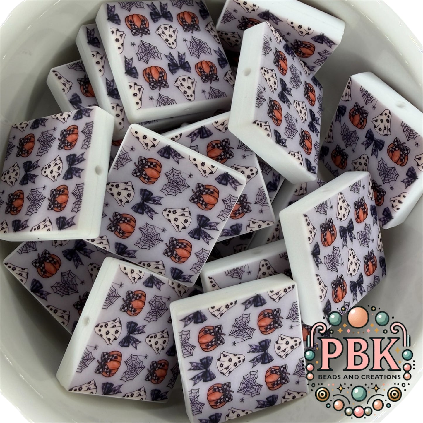 Ghosty, Bows, and Pumpkins - EXCLUSIVE TO PBK- Silicone Focal Bead