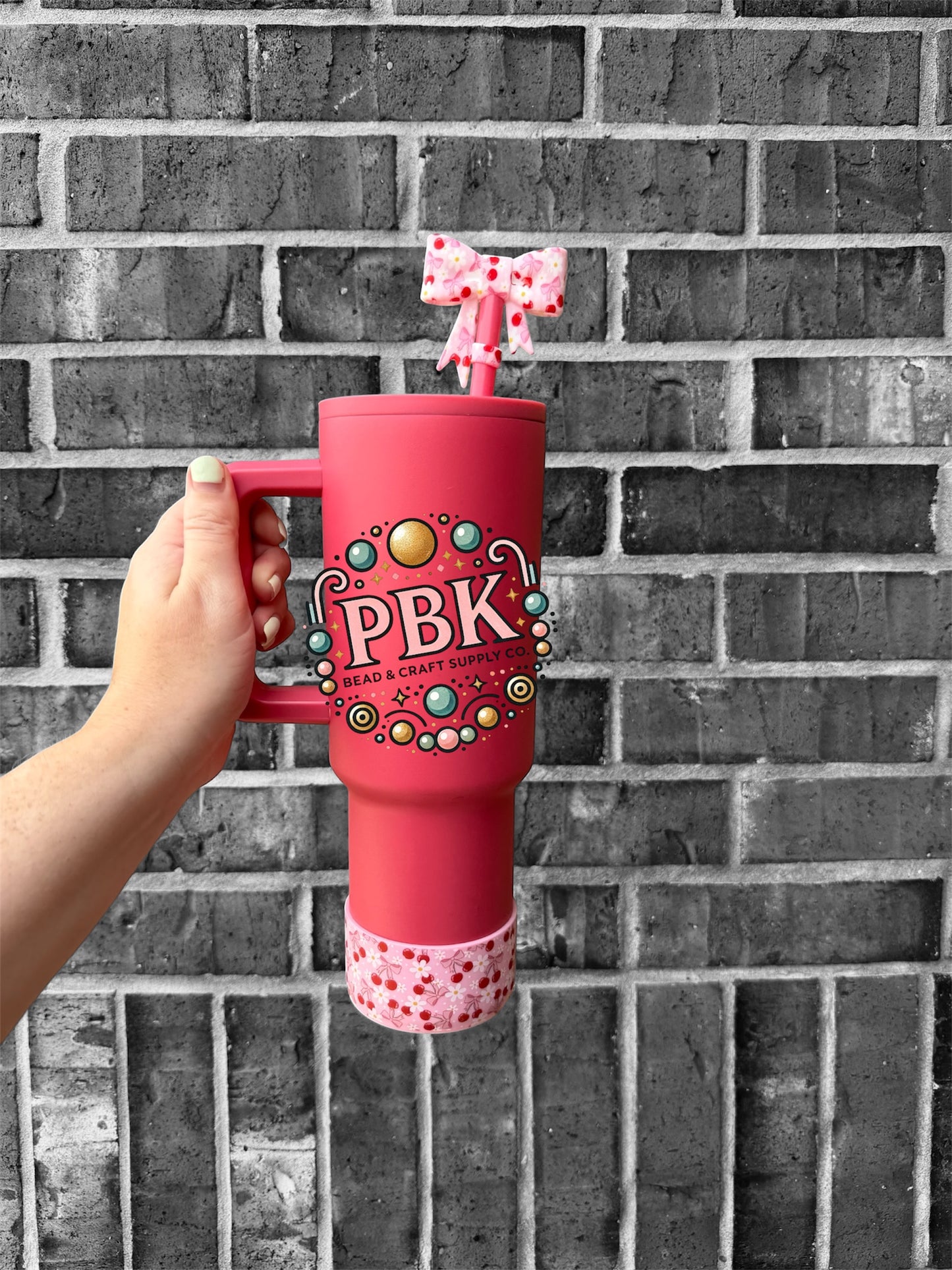 Cherry Bow & Daises- Tumbler Boot (collab)