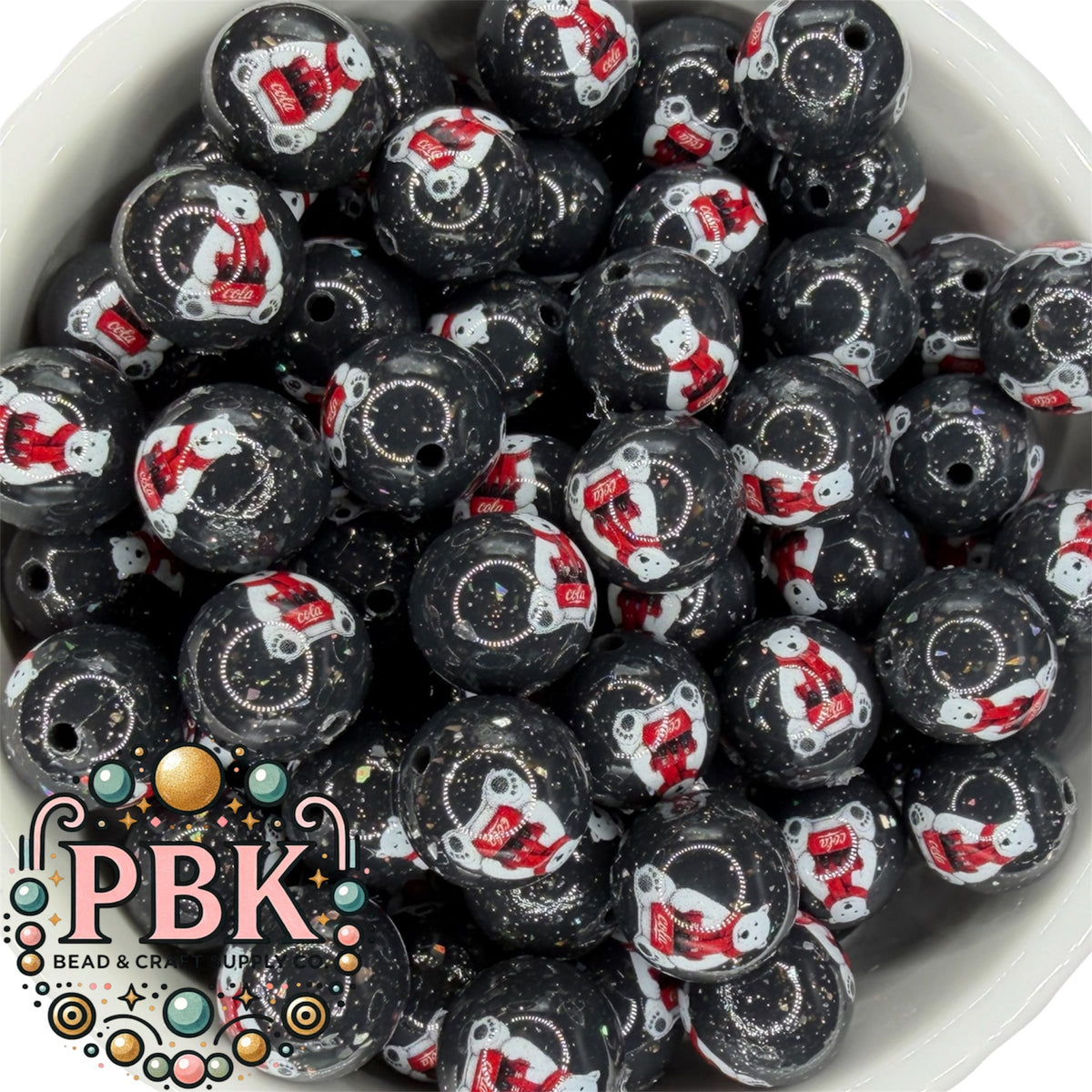 Holiday Polar Bear 15mm- EXCLUSIVE TO PBK- Silicone Focal Bead