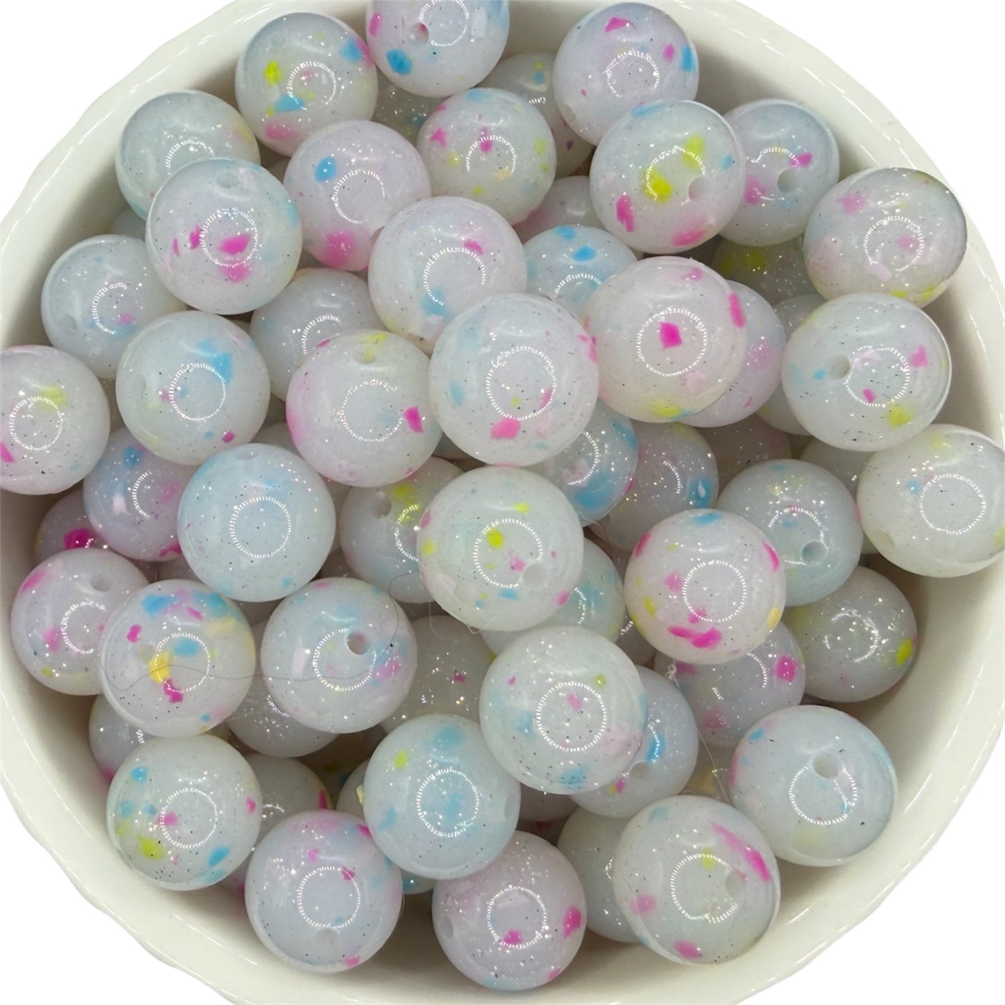 Mixed Color Confetti- Confetti Silicone Bead 15mm