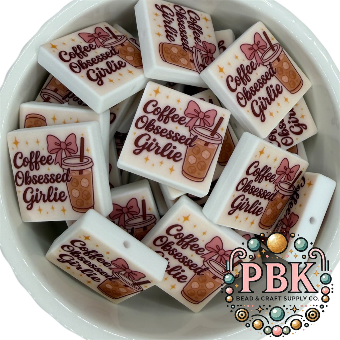 Coffee Obsessed Girlie - EXCLUSIVE TO PBK- Silicone Focal Bead