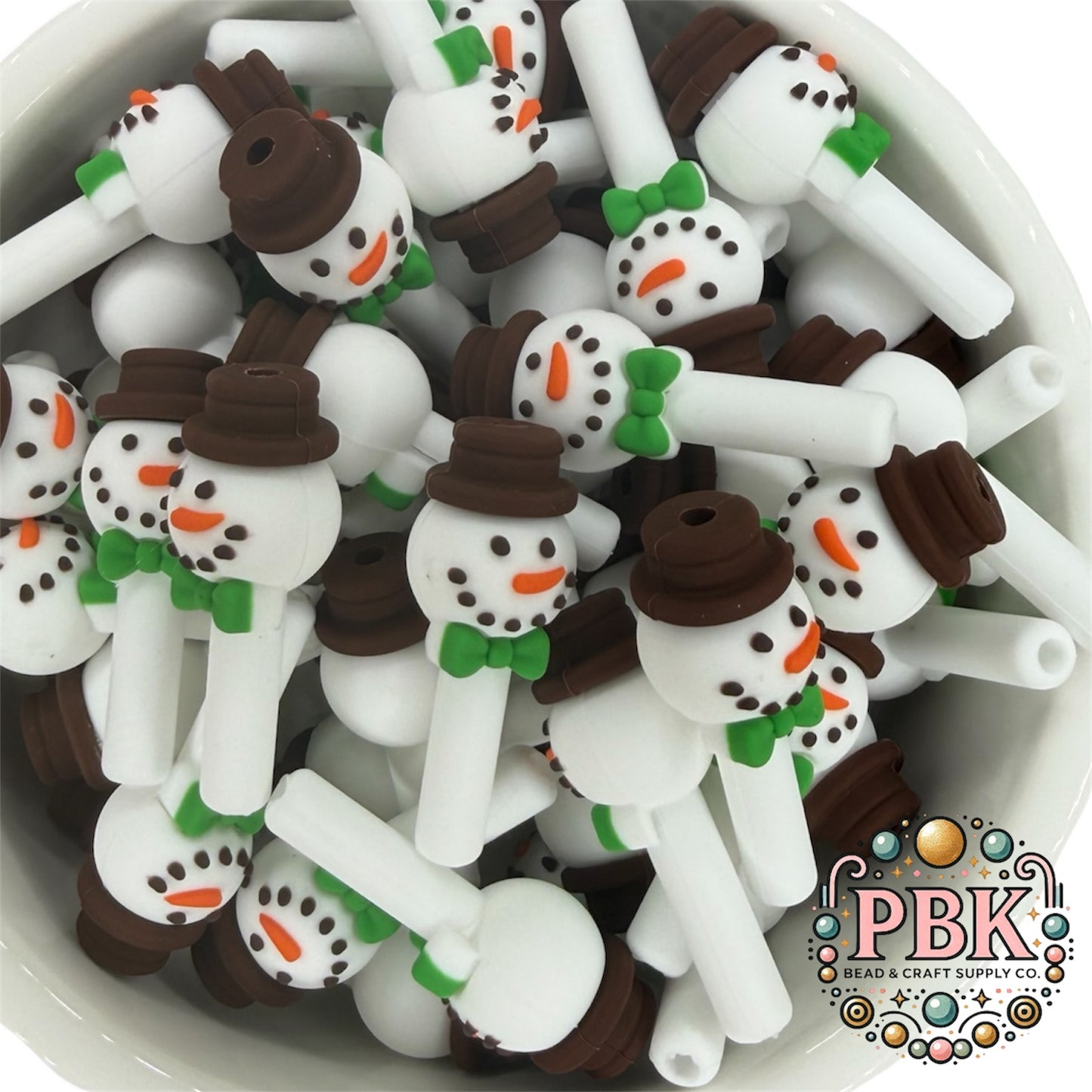 Snowy the Snowman- 3D Cake Pop- EXCLUSIVE TO PBK- Silicone Focal Bead