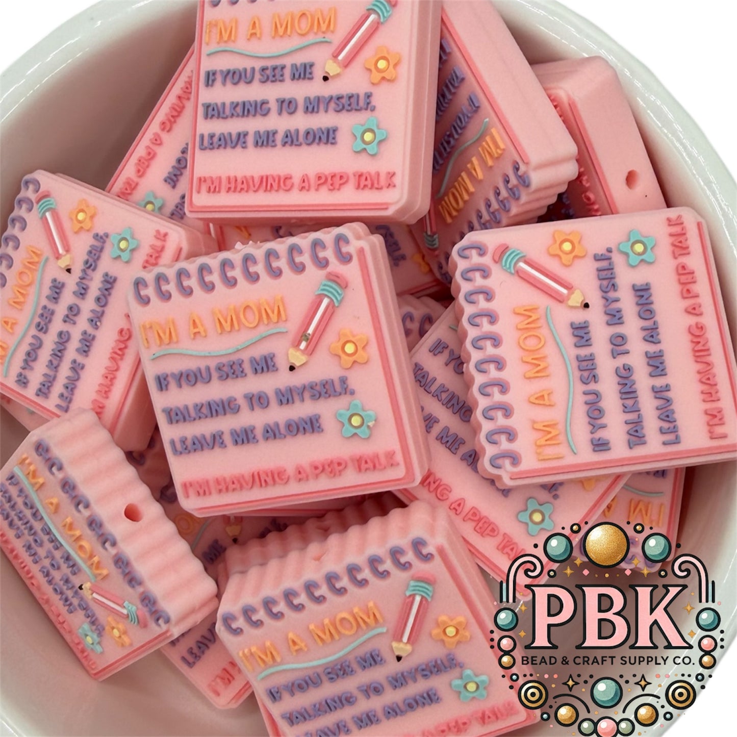 Pep Talk Mom- EXCLUSIVE TO PBK- Silicone Focal Bead