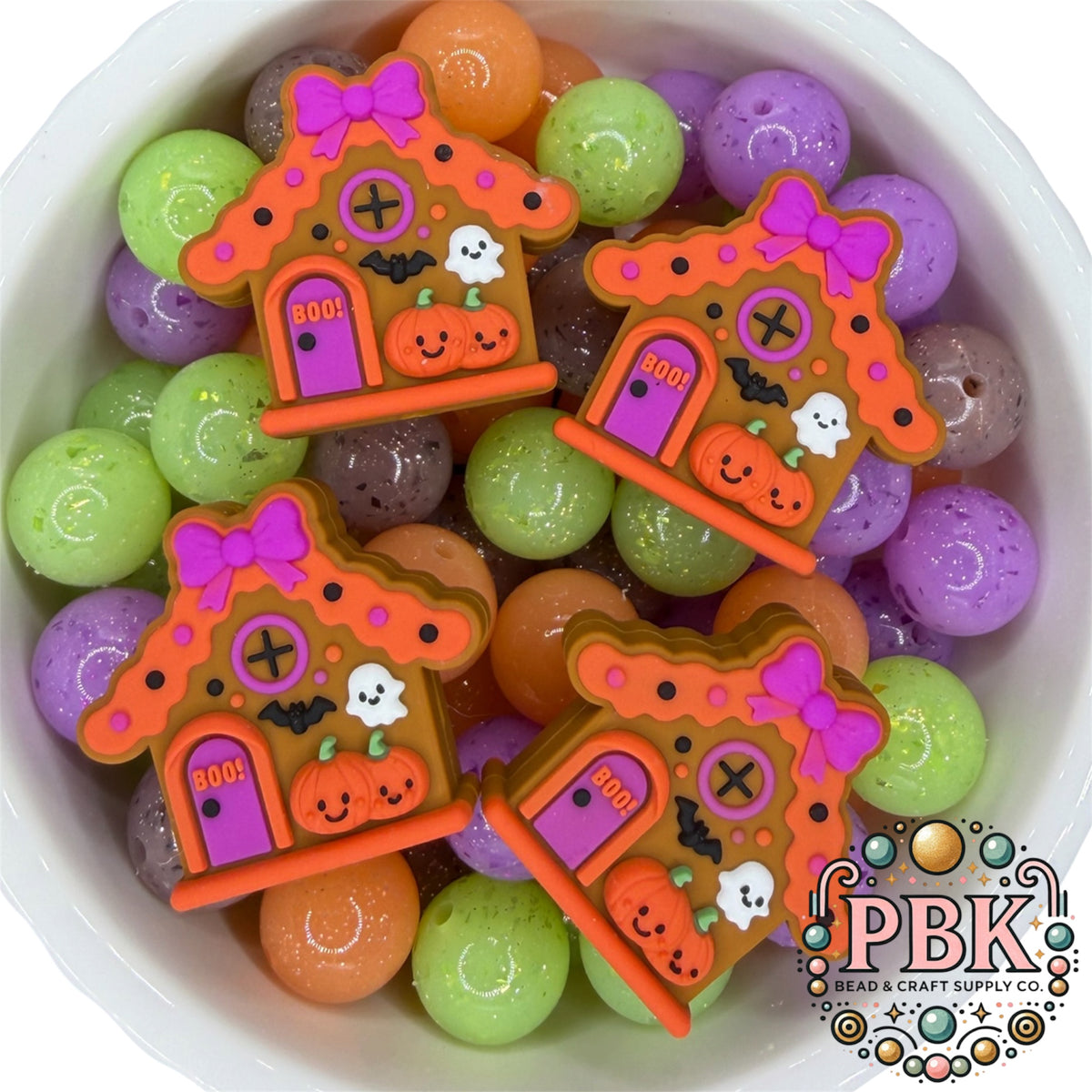 3D Haunted Gingerbread House- EXCLUSIVE TO PBK- Silicone Focal Bead