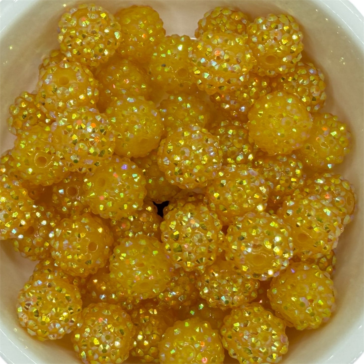 Pale Yellow- Rhinestone Acrylic 16mm