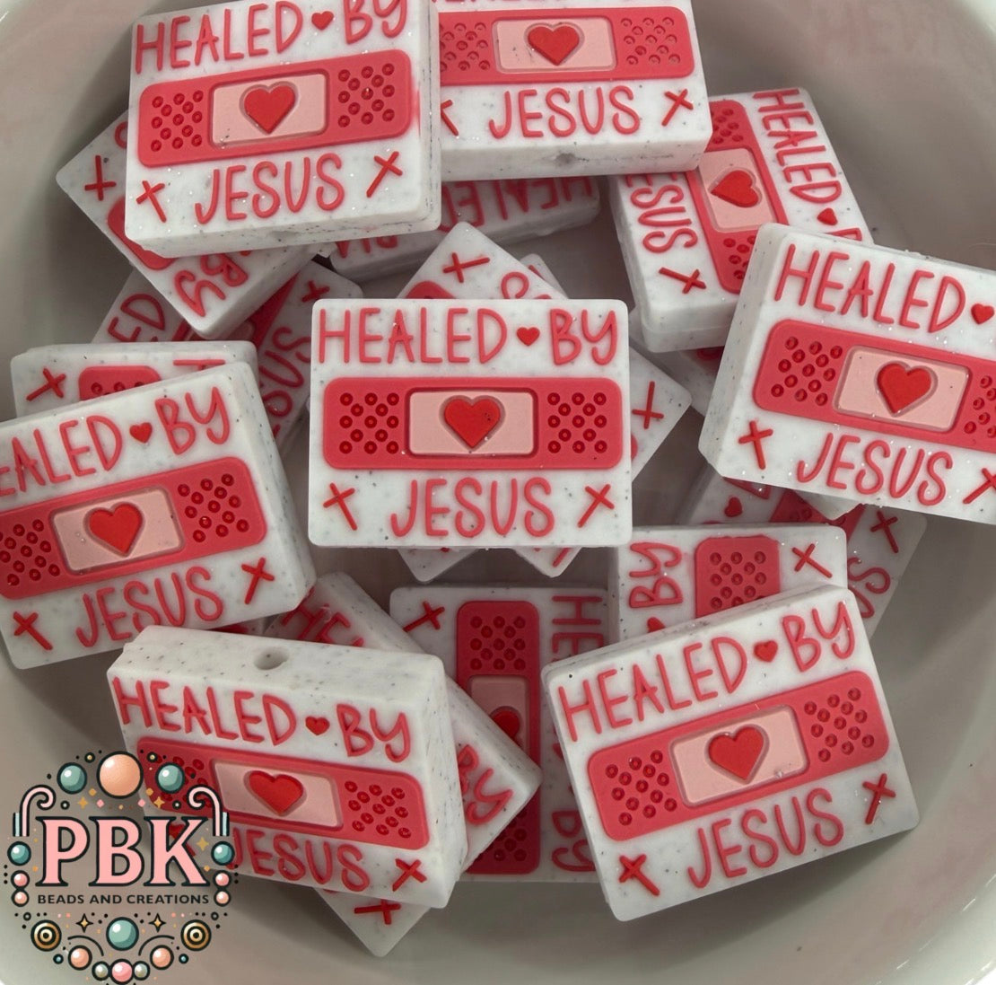 Healed by Jesus- EXCLUSIVE TO PBK- Silicone Focal Bead