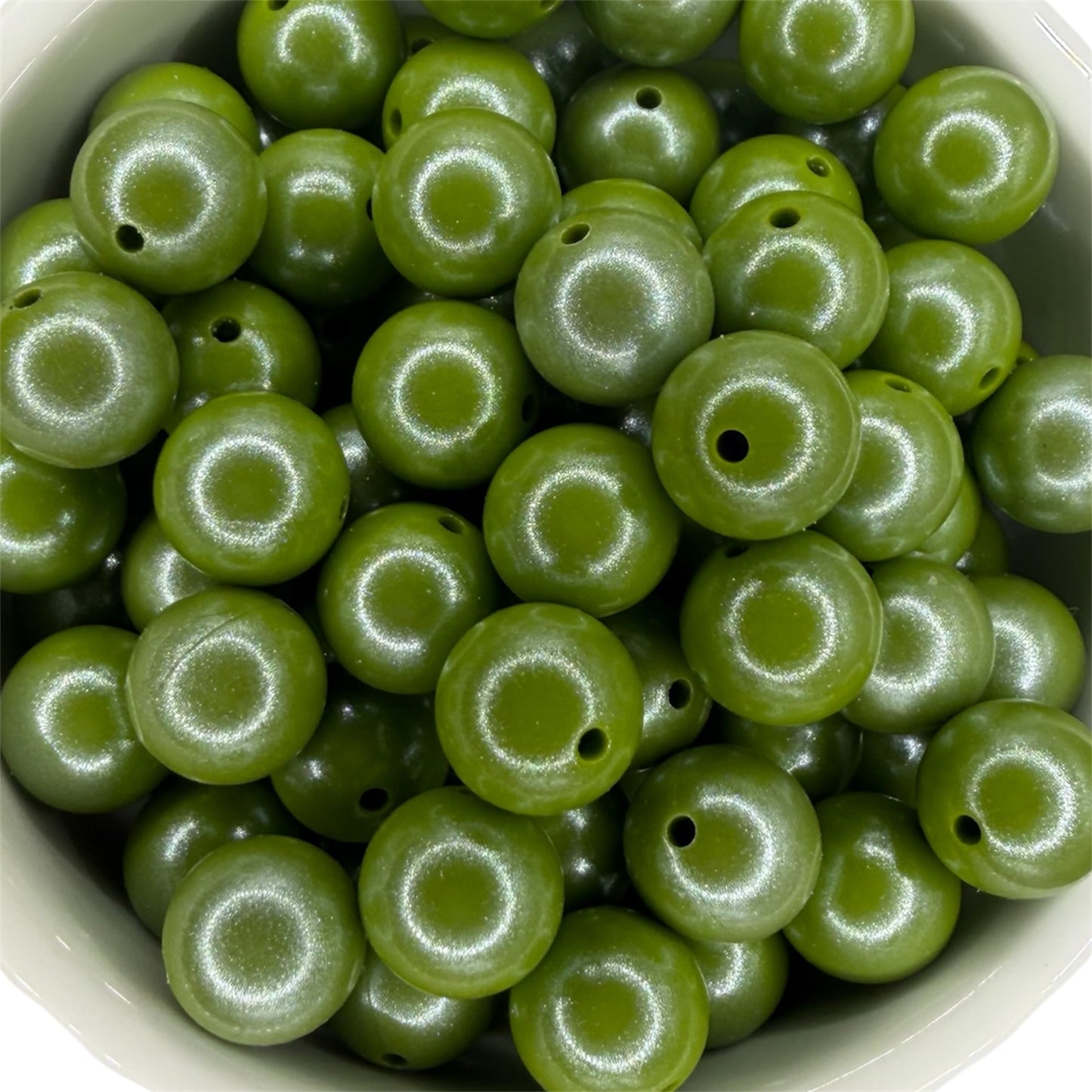 Money Green- Opal Silicone Bead 15mm
