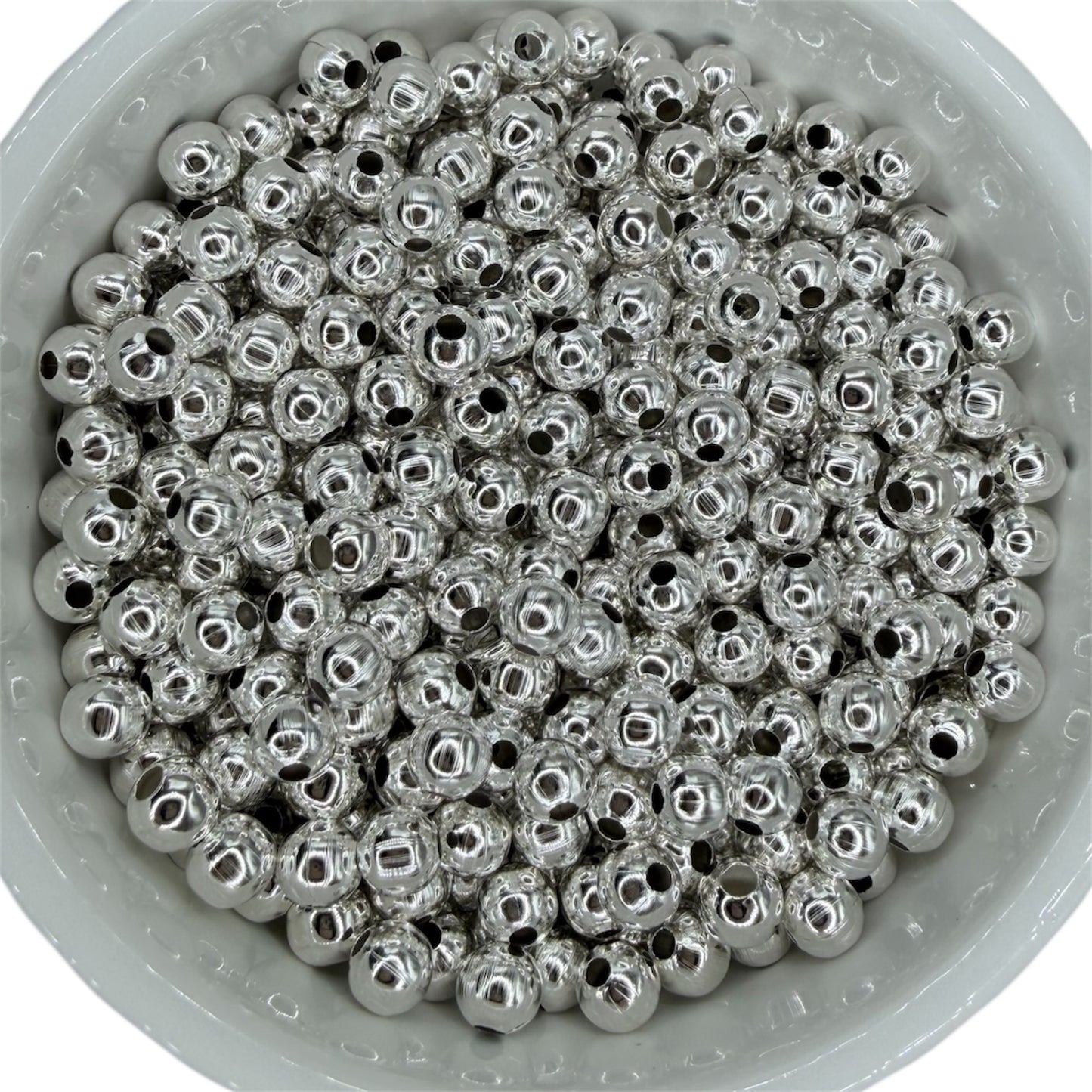 8mm Silver Metal Beads