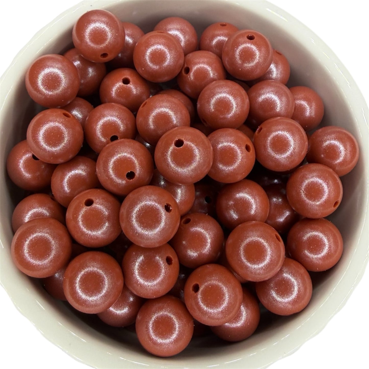 Rust- Opal Silicone Bead 15mm