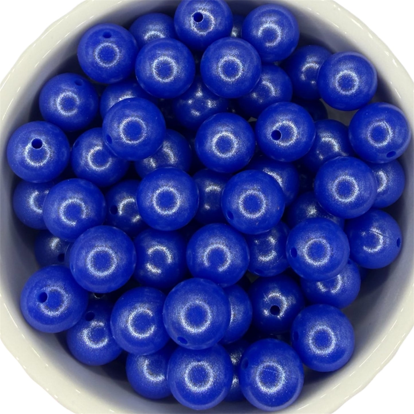 Royal Blue - Opal Silicone Bead 15mm