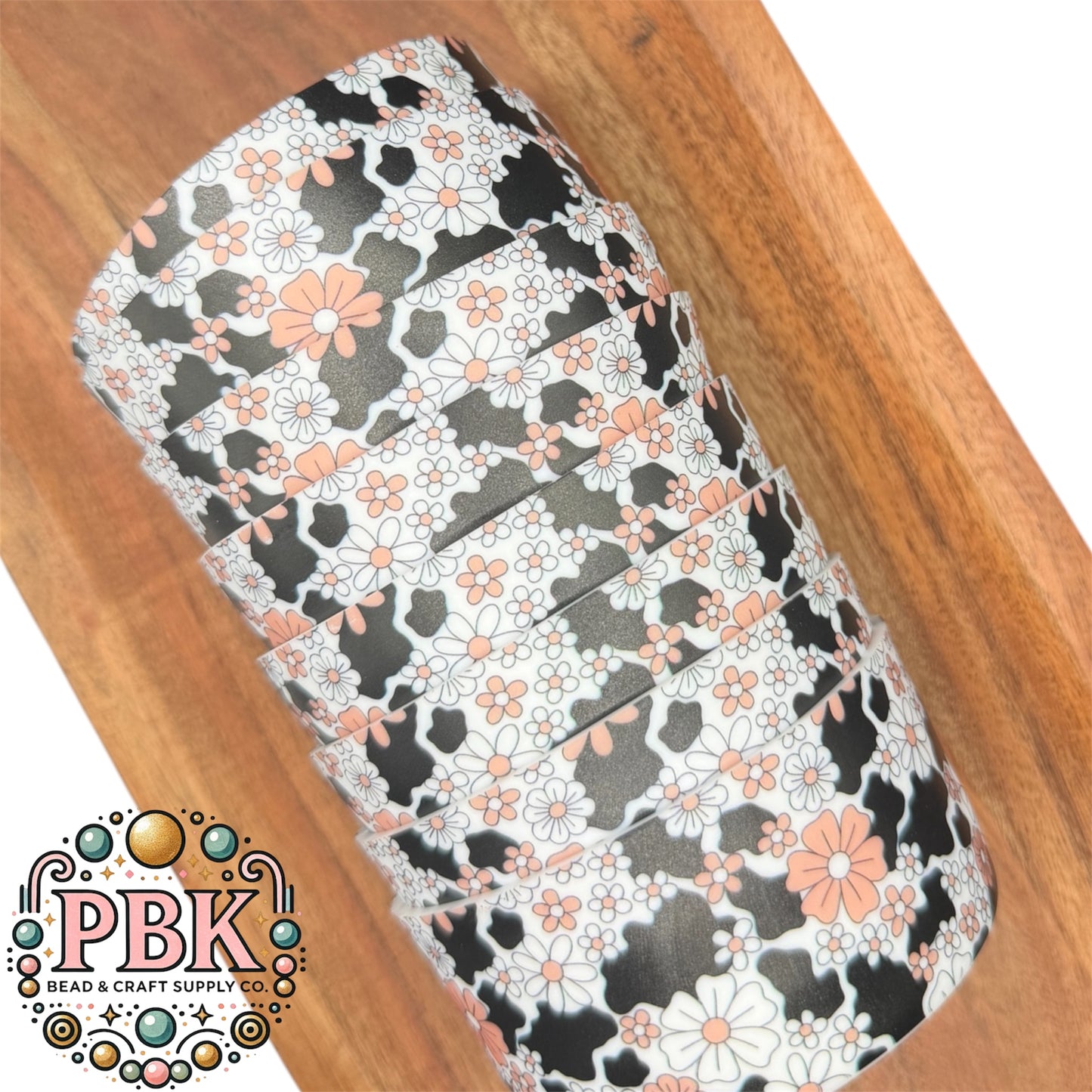 Cow Print & Daises-Tumbler Boot