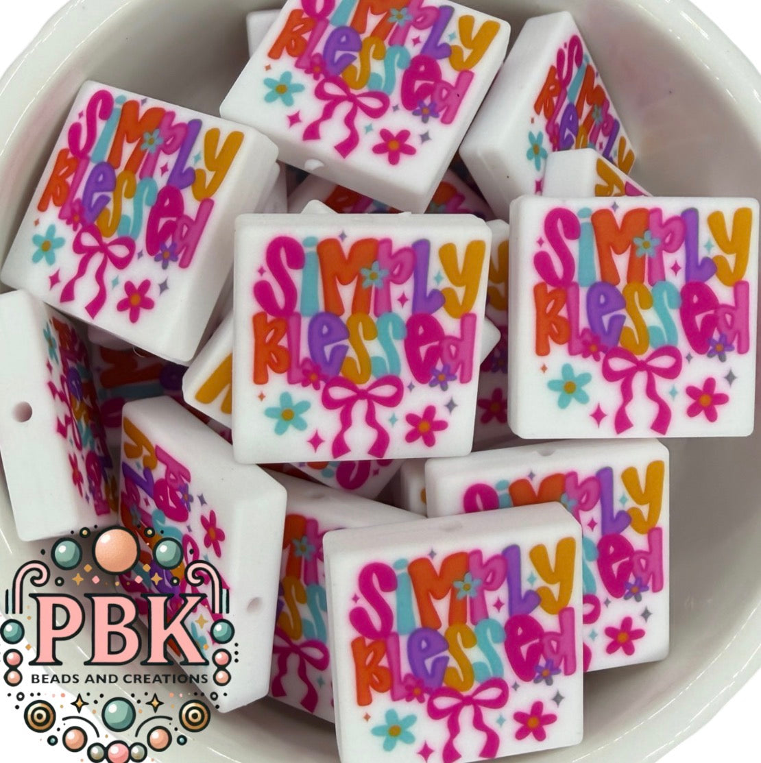 Simply Blessed- EXCLUSIVE TO PBK- Silicone Focal Bead