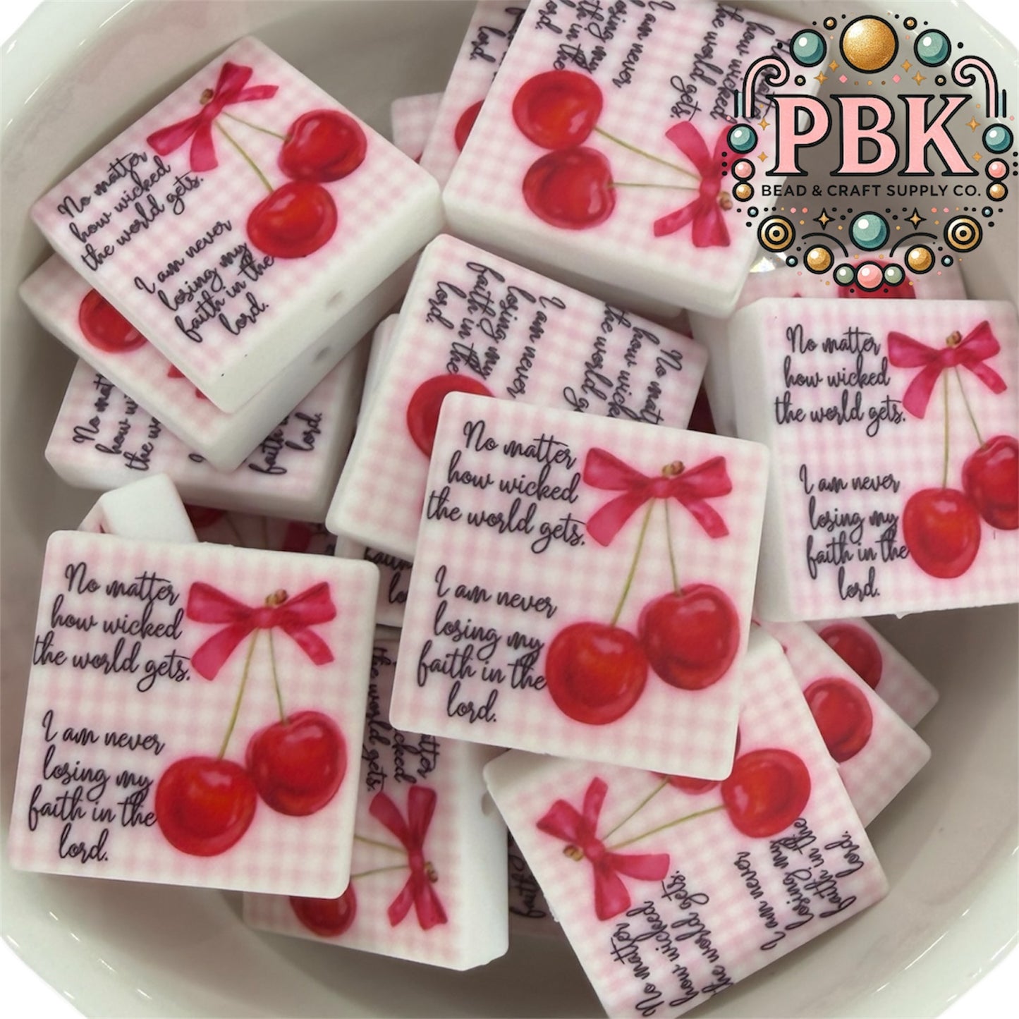 Never lose faith in the lord - EXCLUSIVE TO PBK- Silicone Focal Bead