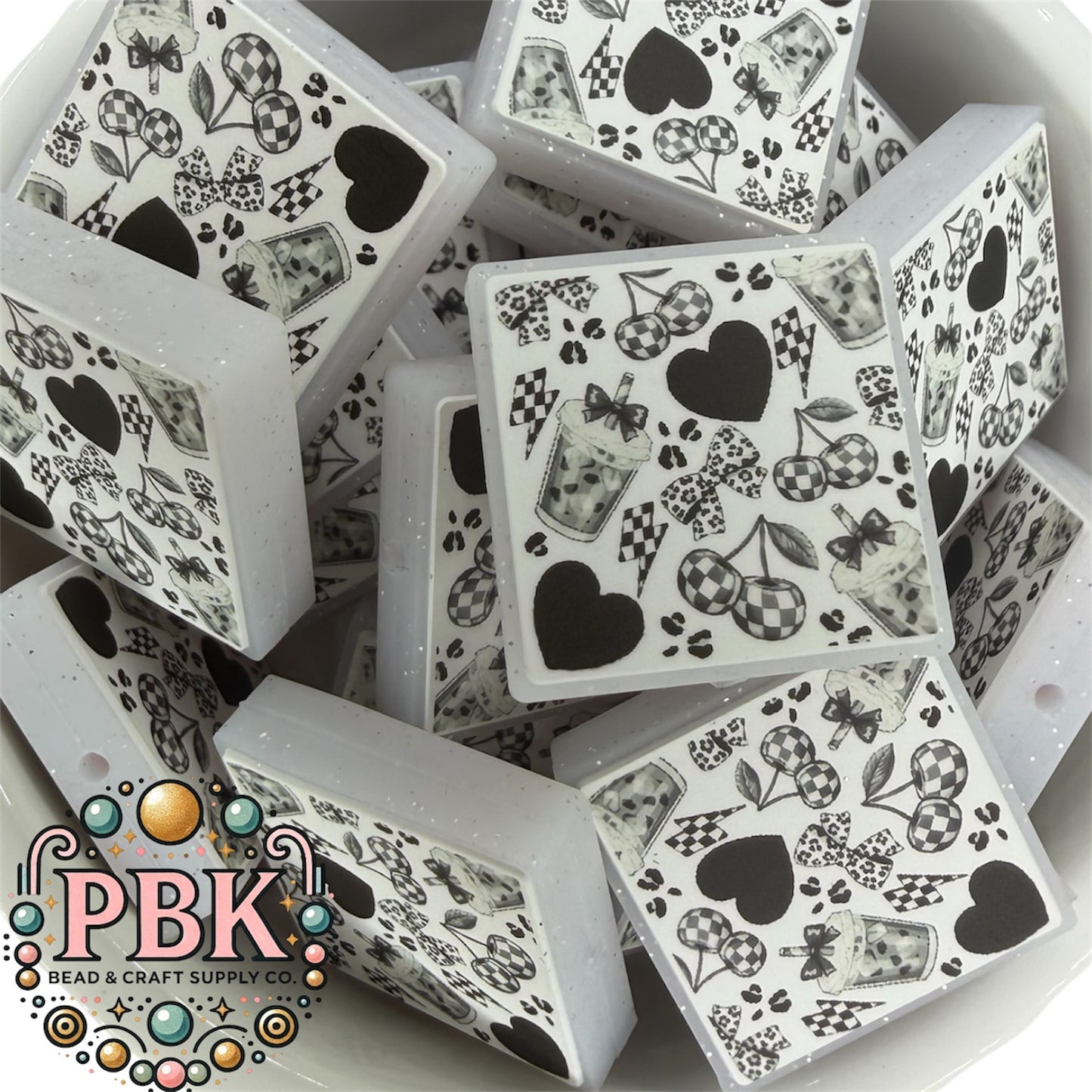 Checkered & Leopard- EXCLUSIVE TO PBK- Silicone Focal Bead