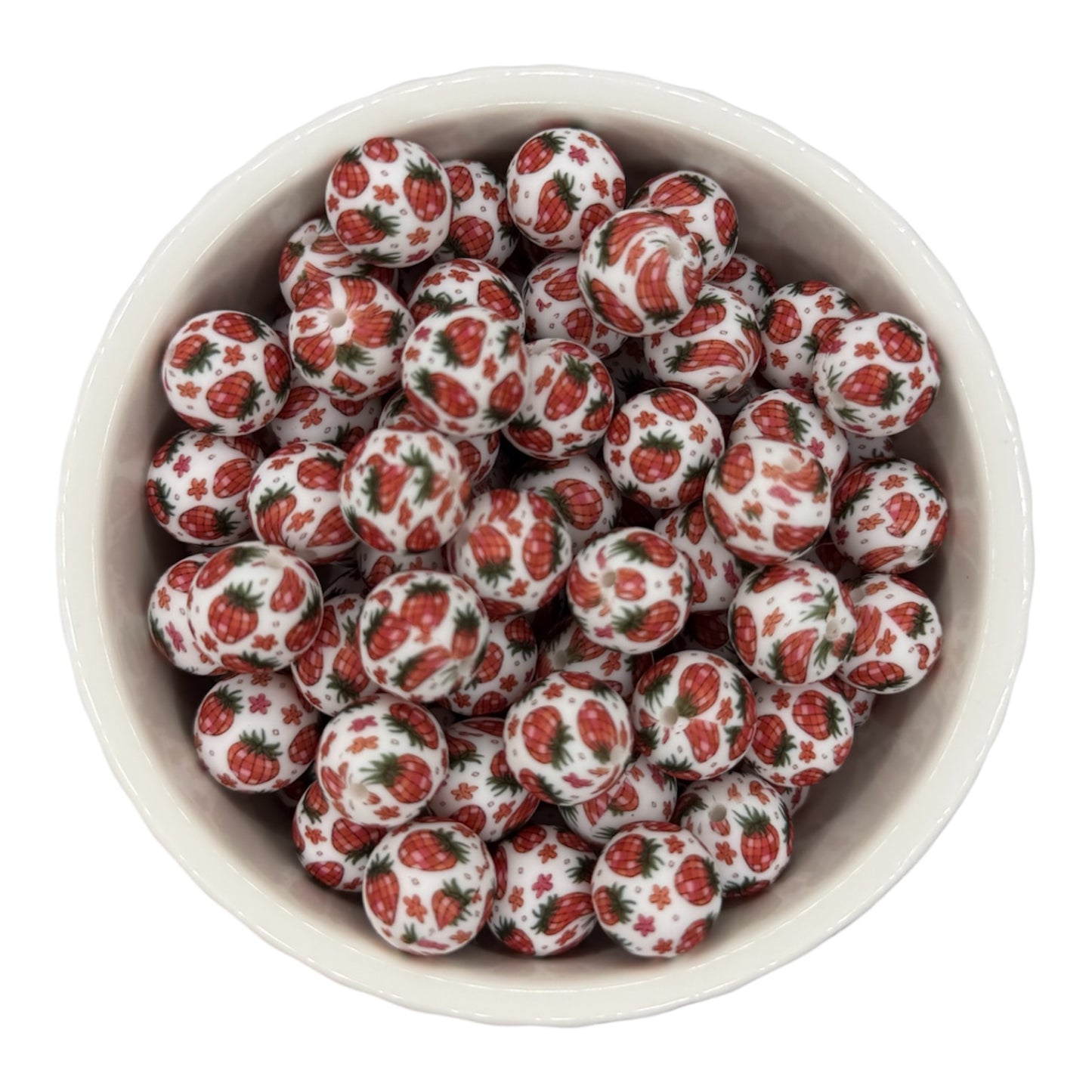 Strawberry Disco- Silicone Bead 15mm