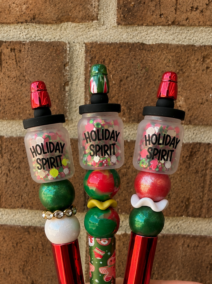 3D Holiday Spirit Jar Shaker - EXCLUSIVE TO PBK- Silicone Focal Bead
