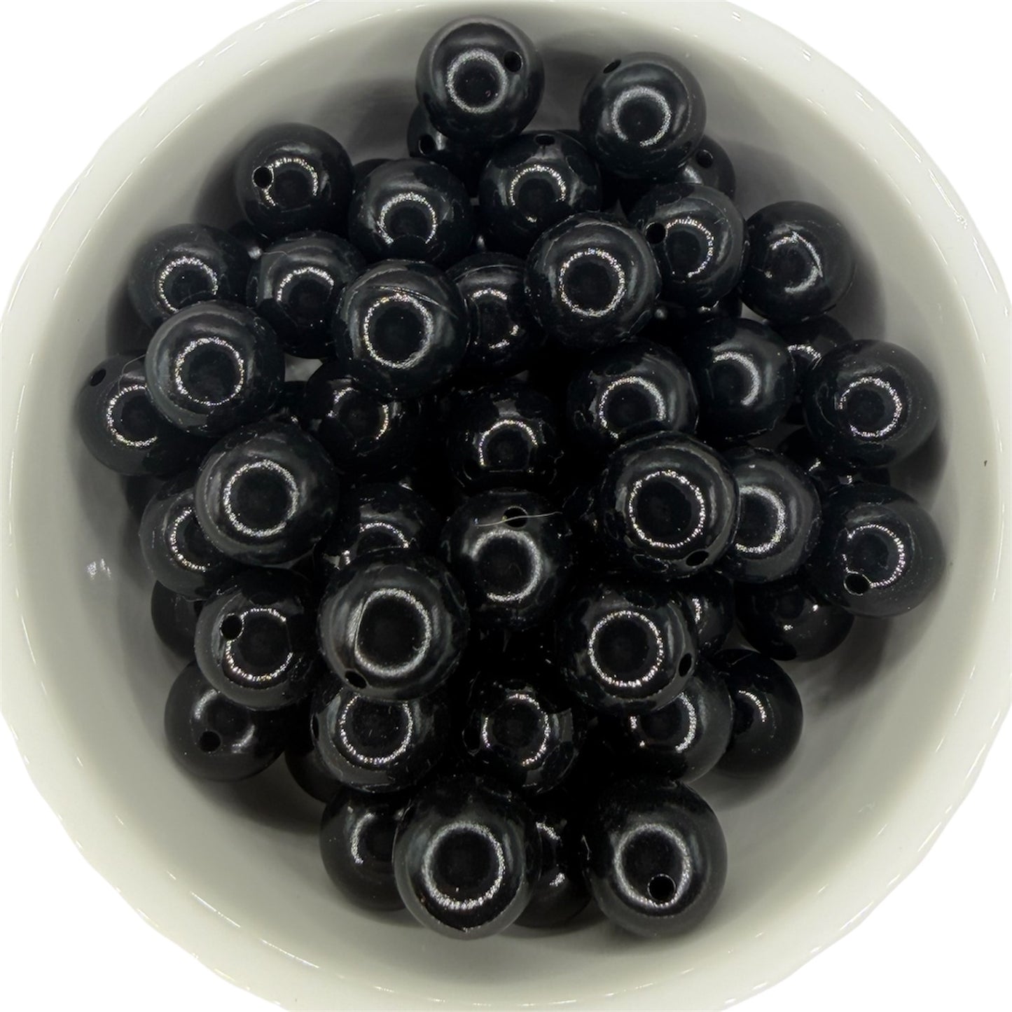Black- Liquid Silicone Bead 15mm