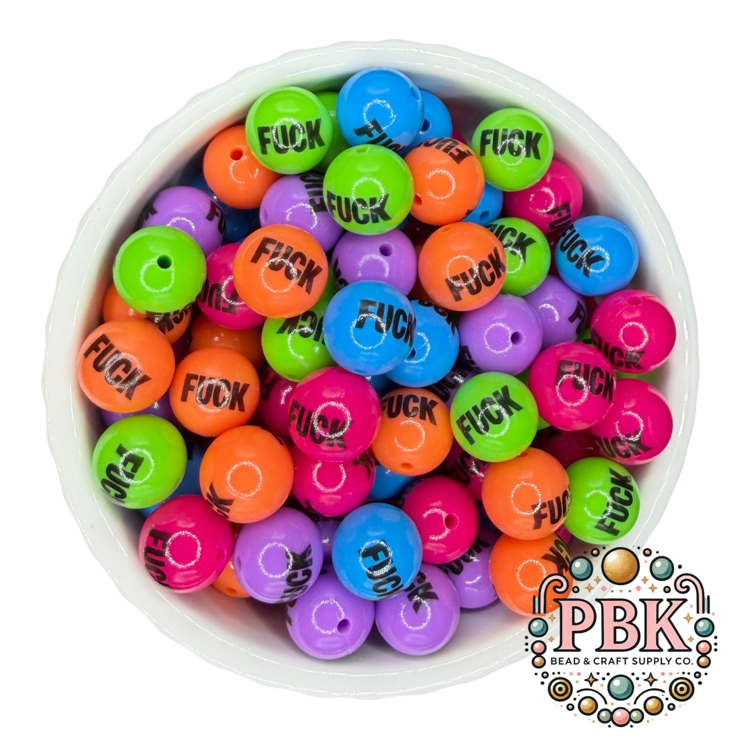 F word 5 pack- 15mm Liquid - EXCLUSIVE TO PBK- Silicone Bead