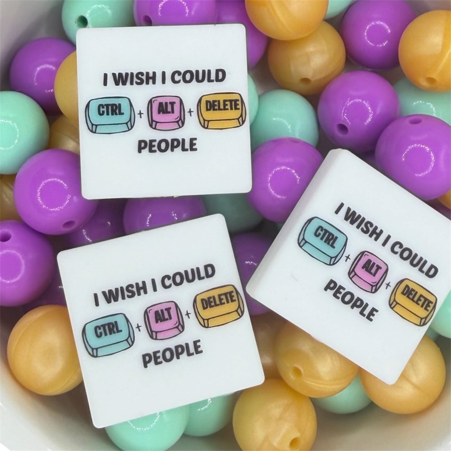 Ctrl + Alt + Del- Silicone Focal Bead