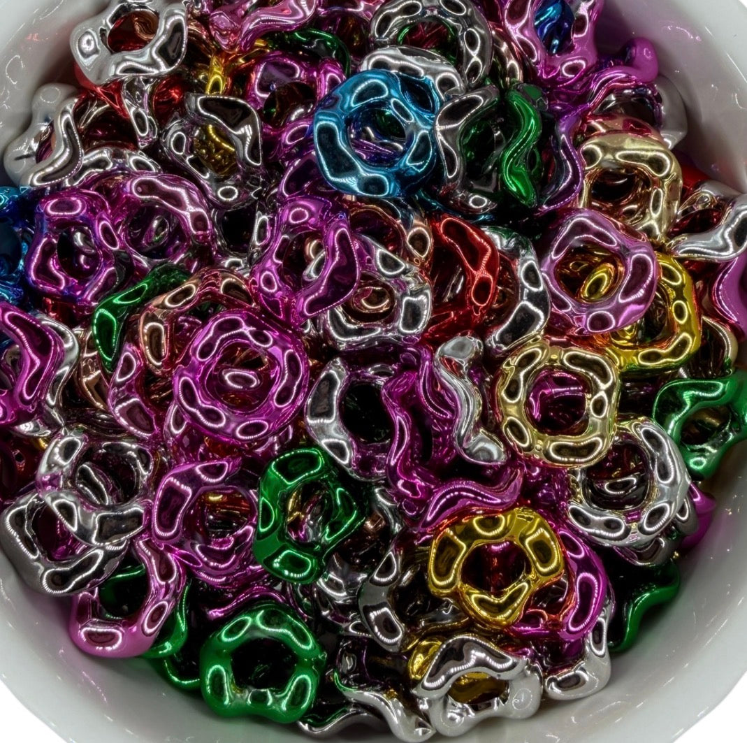Wavy Spacer 16mm- METALLIC (mixed pack of 20)
