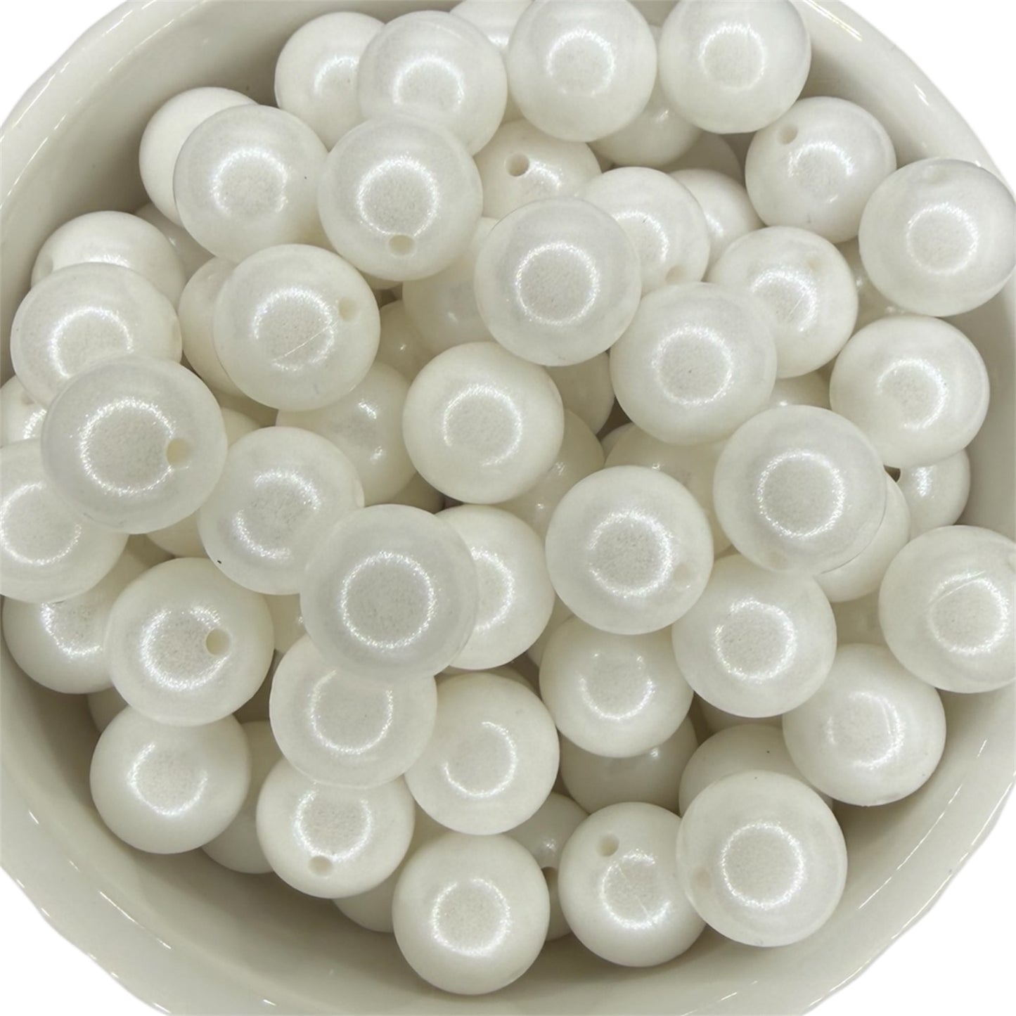 White- Opal Silicone Bead 15mm