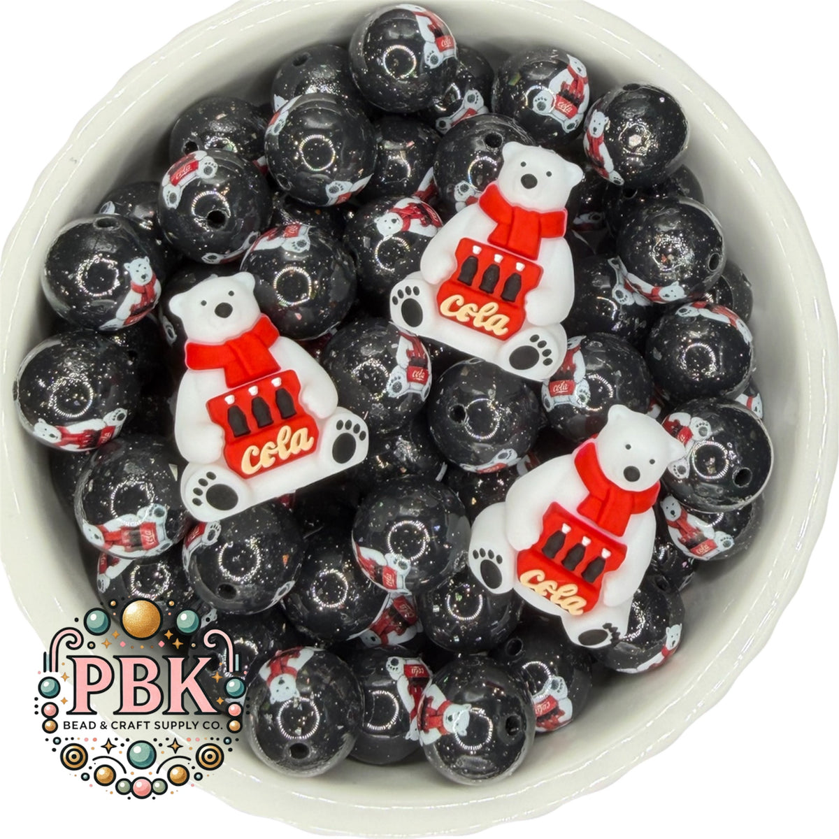 3D Holiday Polar Bear- EXCLUSIVE TO PBK- Silicone Focal Bead