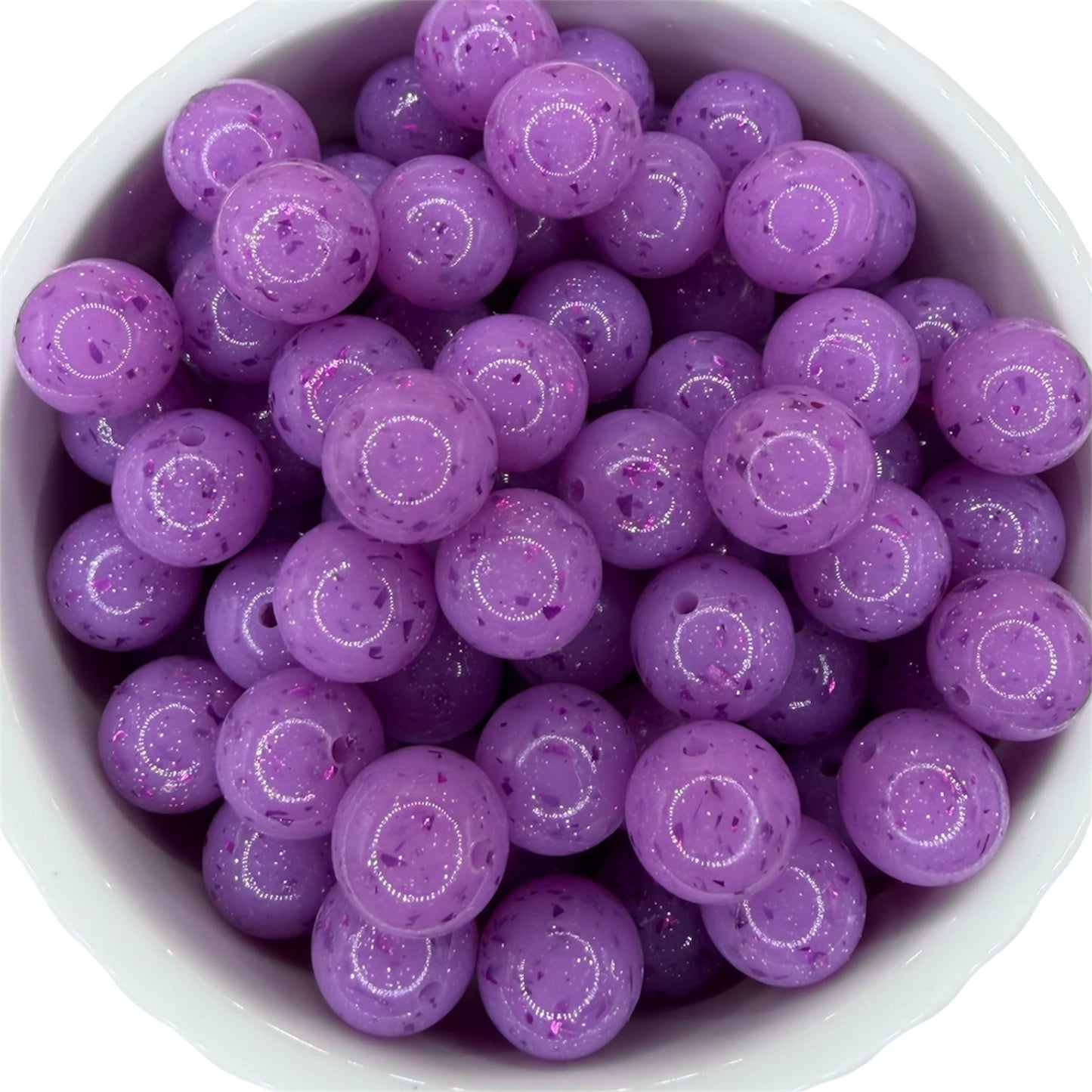 Purple Speckle Liquid- Silicone Bead 15mm