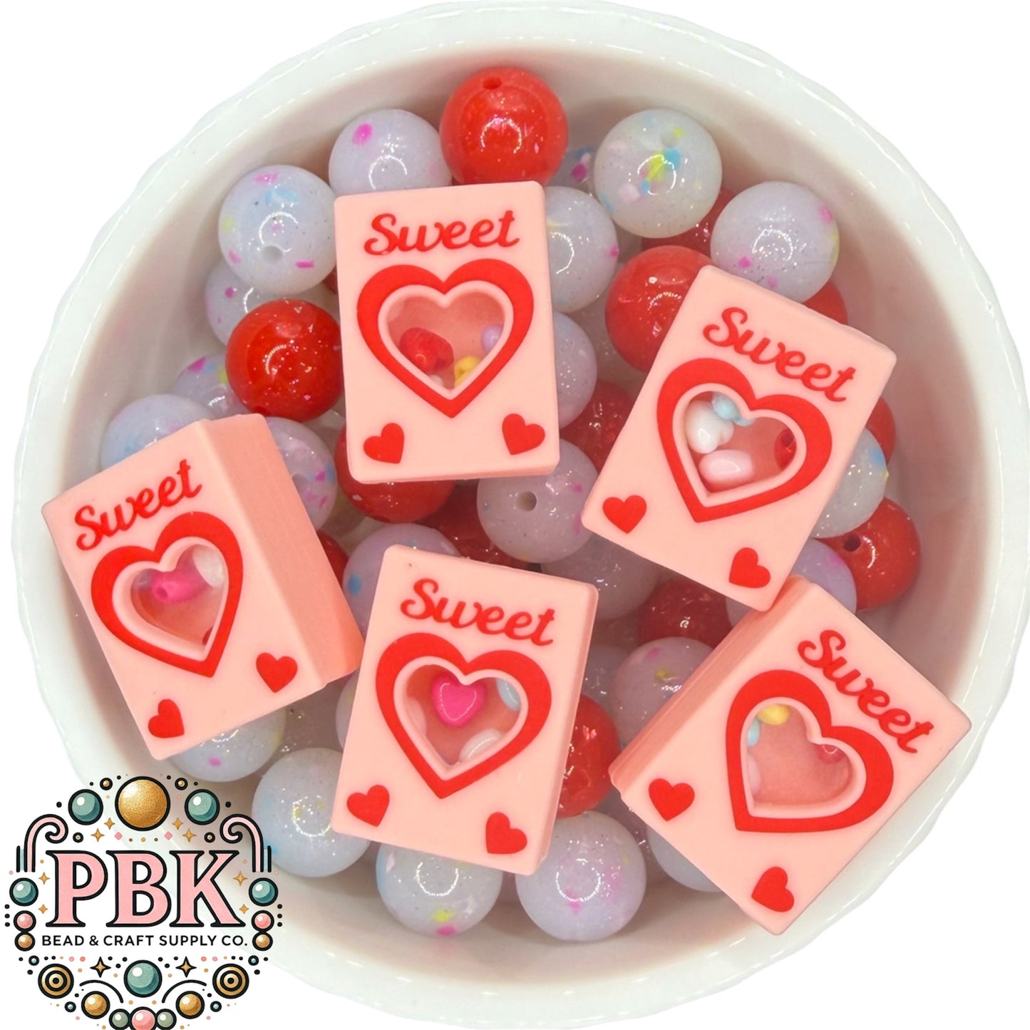 3D Valentines Sweet Candy Box - EXCLUSIVE TO PBK- Silicone Focal Bead