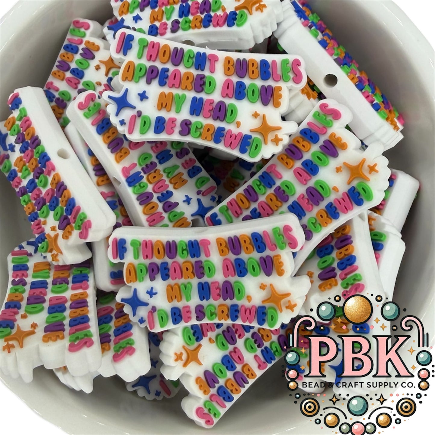 If thought bubbles appeared above my head, I’d be screwed- EXCLUSIVE TO PBK- Silicone Focal Bead