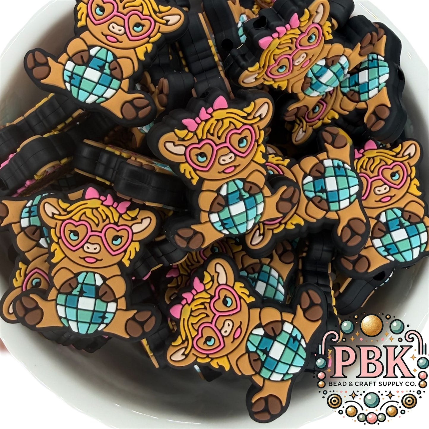 Disco the Highland Cow- EXCLUSIVE TO PBK- Silicone Focal Bead
