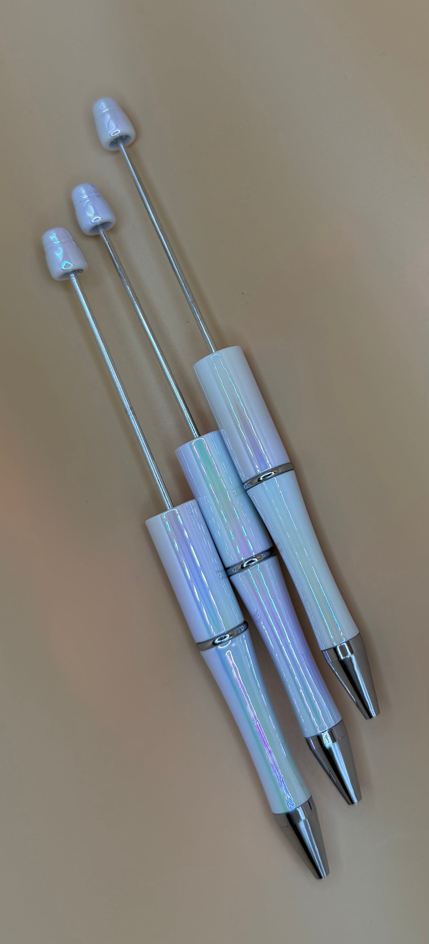 White Iridescent Opal- Beadable Pen