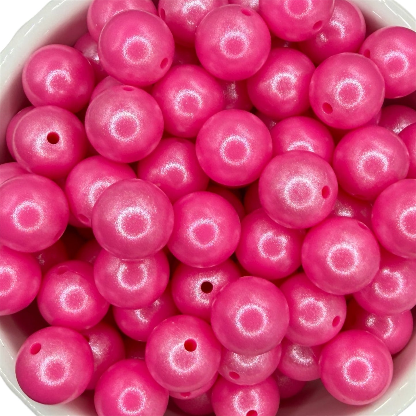 Hot Pink- Opal Silicone Bead 15mm