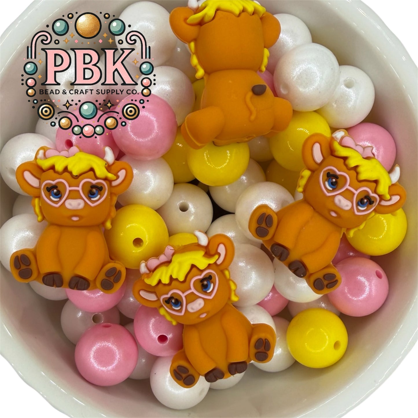 3D Mae the Moo (highland cow)- EXCLUSIVE TO PBK- Silicone Focal Bead
