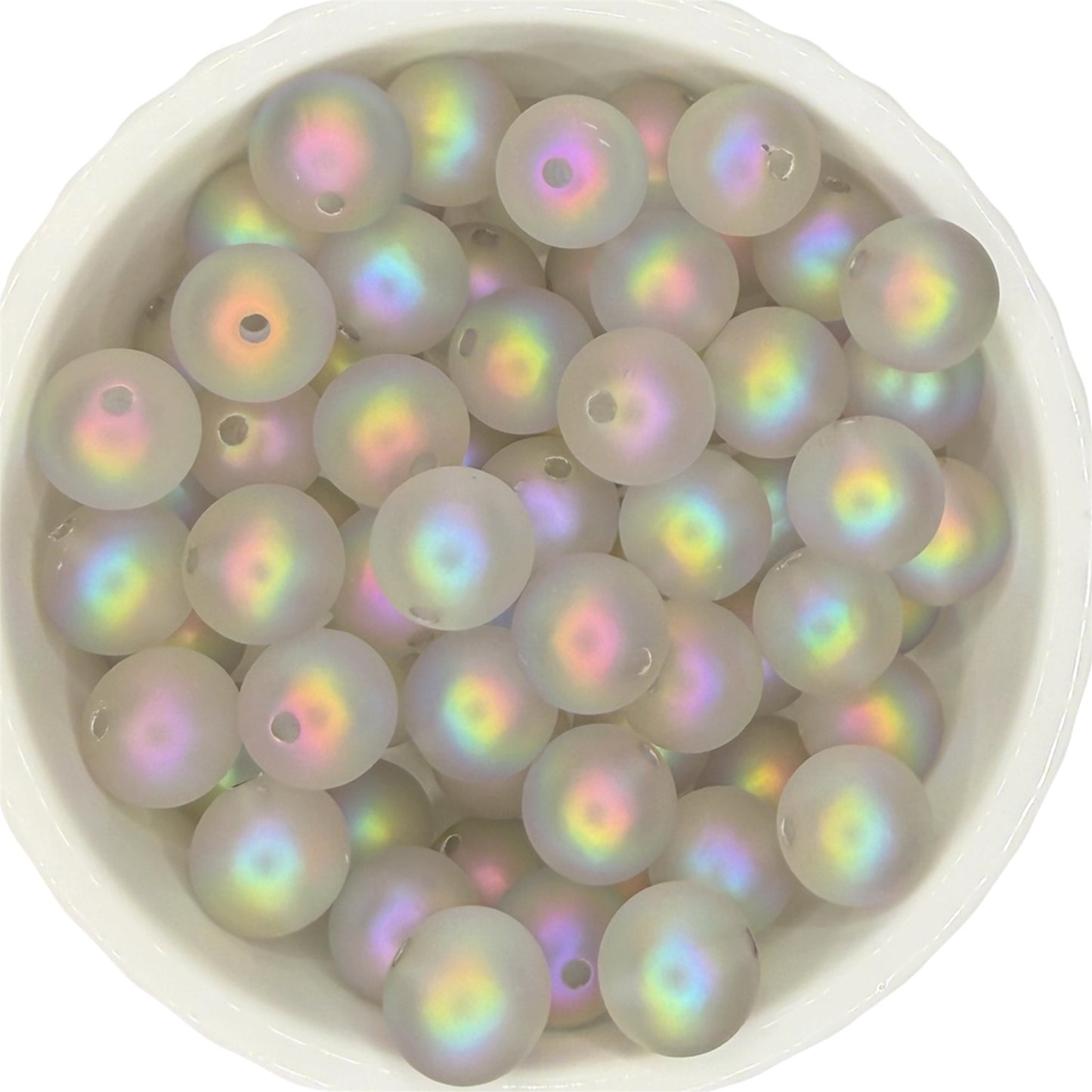 Silver iridescent- Acrylic Bead