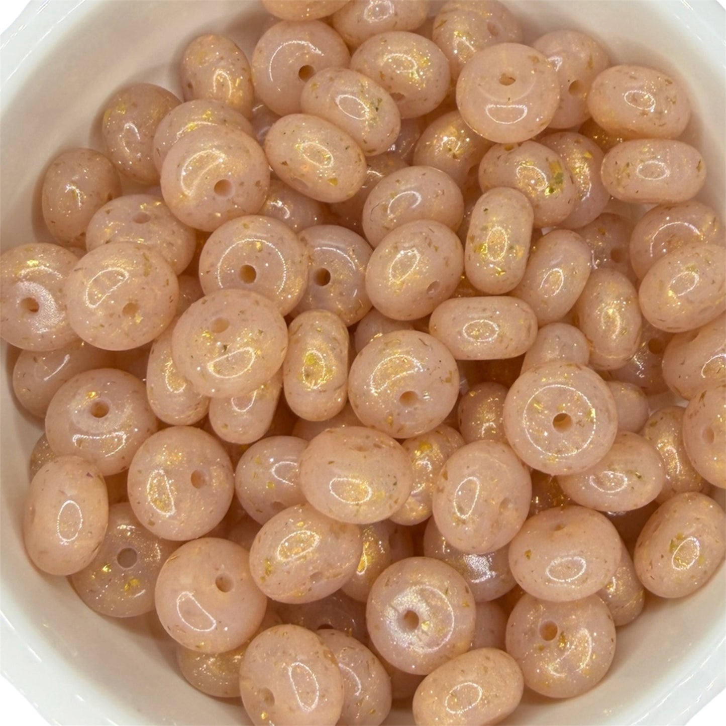 Gold- Speckle Silicone Bead Abacus 14mm