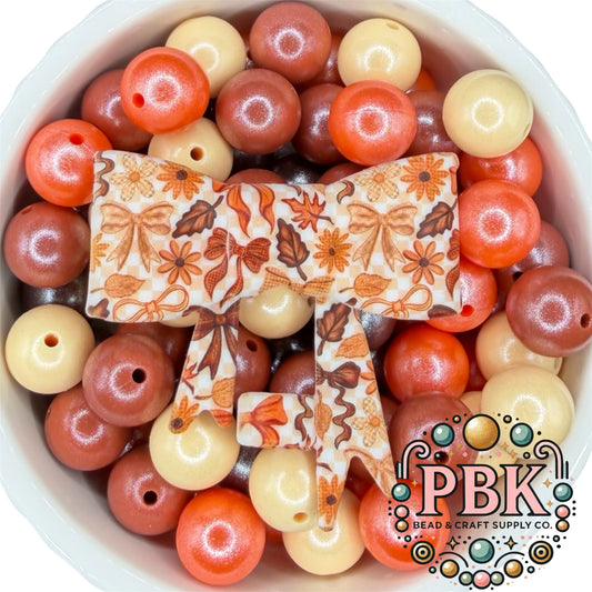 Fall Leaves Straw Topper Bow- EXCLUSIVE TO PBK