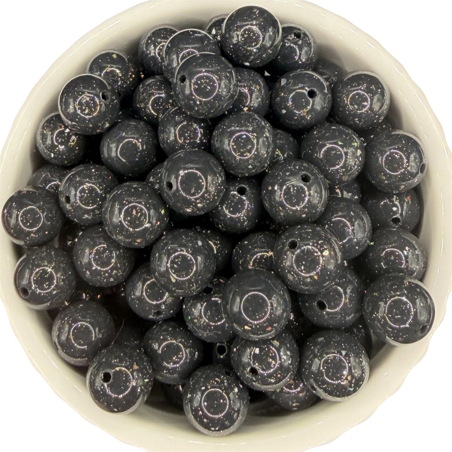 Black Speckle Liquid- Silicone Bead 15mm