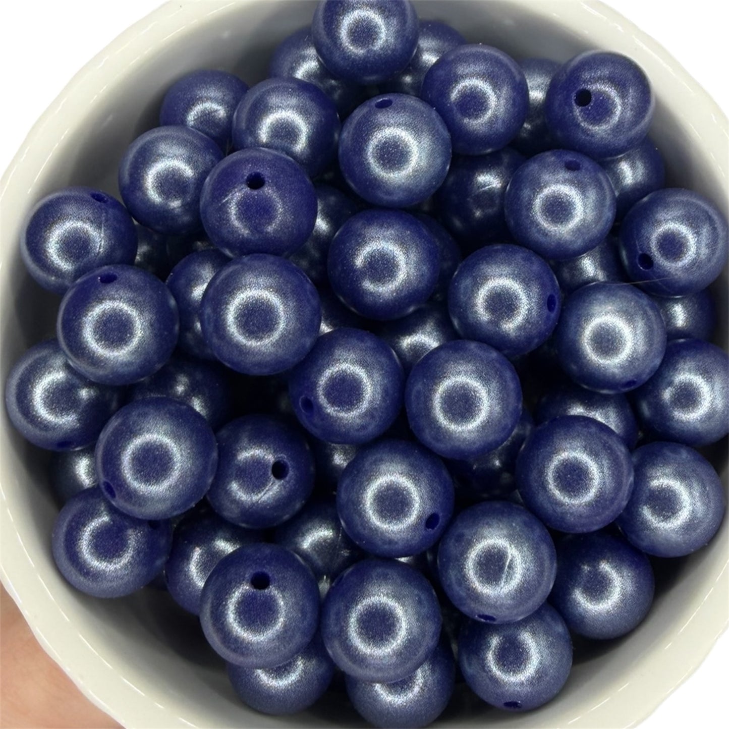 Midnight Blue - Opal Silicone Bead 15mm