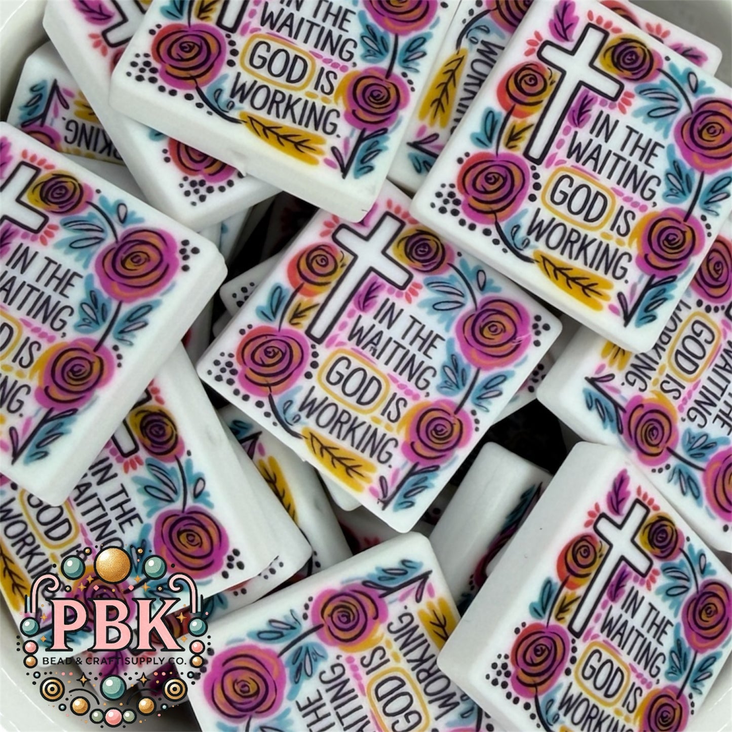 In The Waiting, God Is Working- EXCLUSIVE TO PBK- Silicone Focal Bead