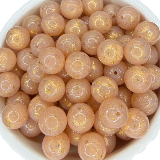 Gold Speckle Liquid- Silicone Bead 15mm