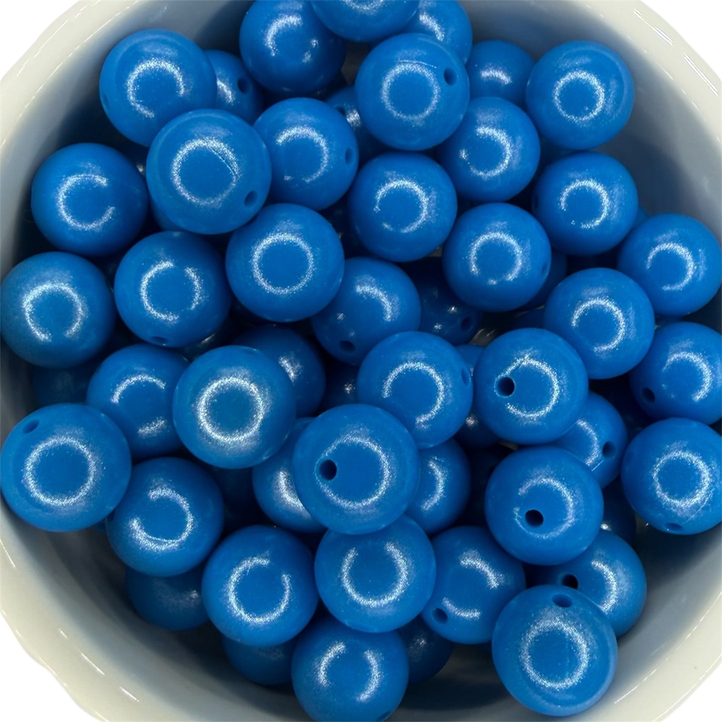Dark Blue-Opal Silicone Bead 15mm