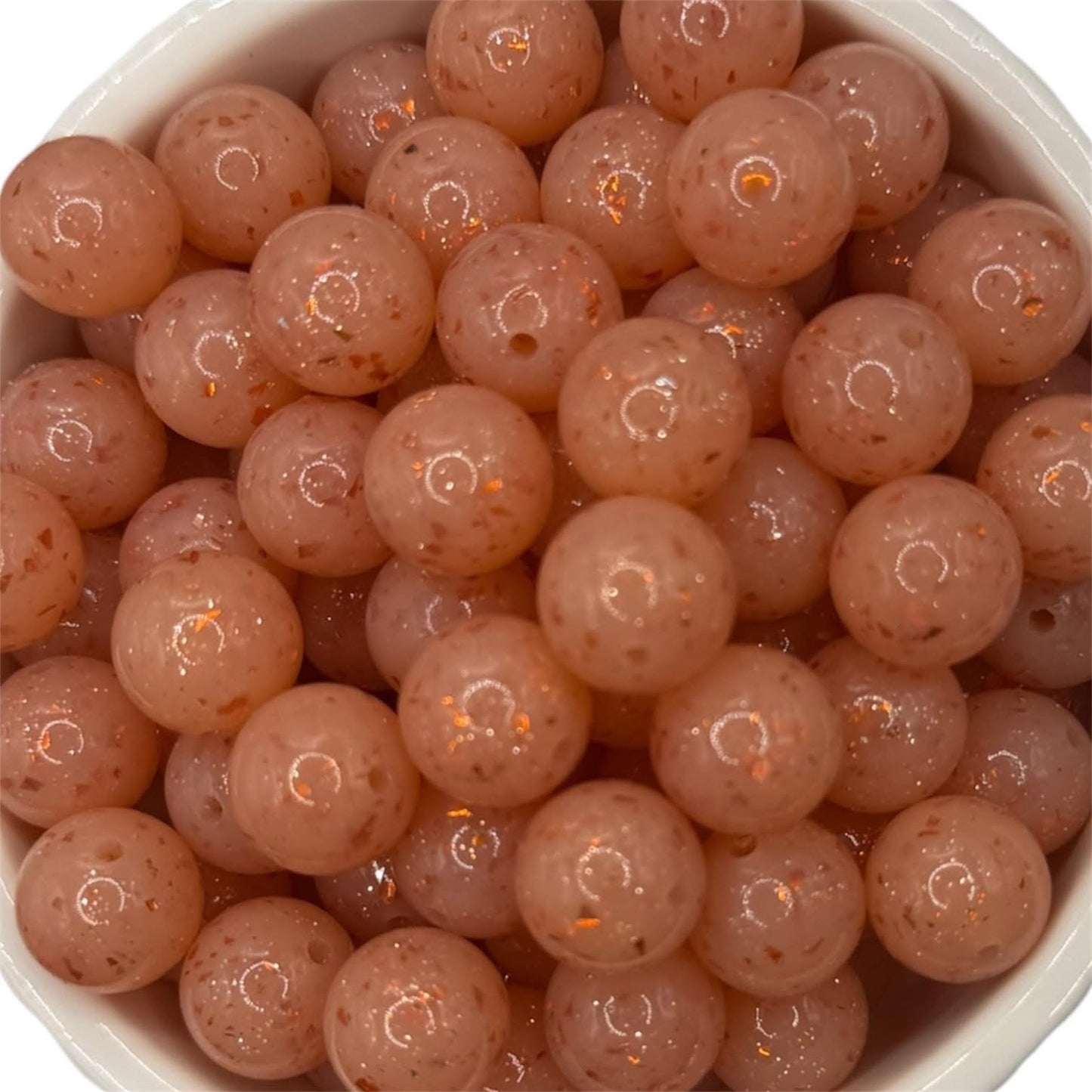 Orange Speckle Liquid- Silicone Bead 15mm