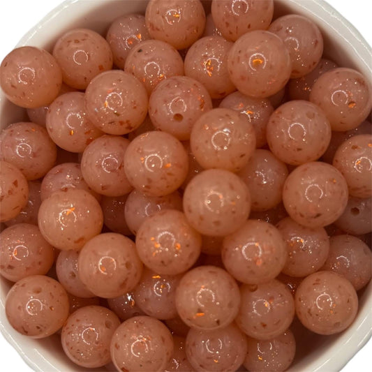 Orange Speckle Liquid- Silicone Bead 15mm
