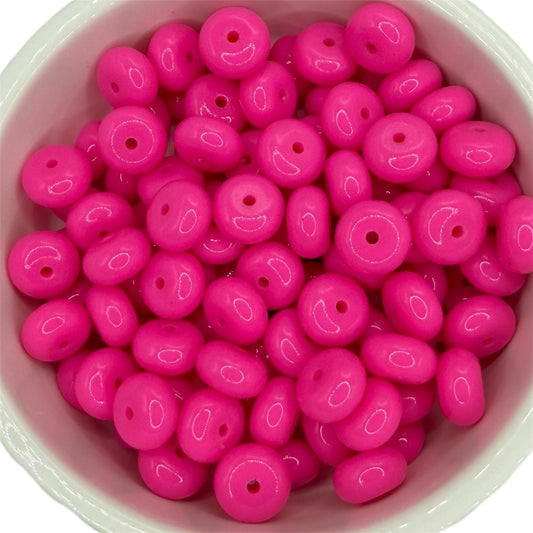 Hot Pink- Liquid Silicone Bead Abacus 14mm