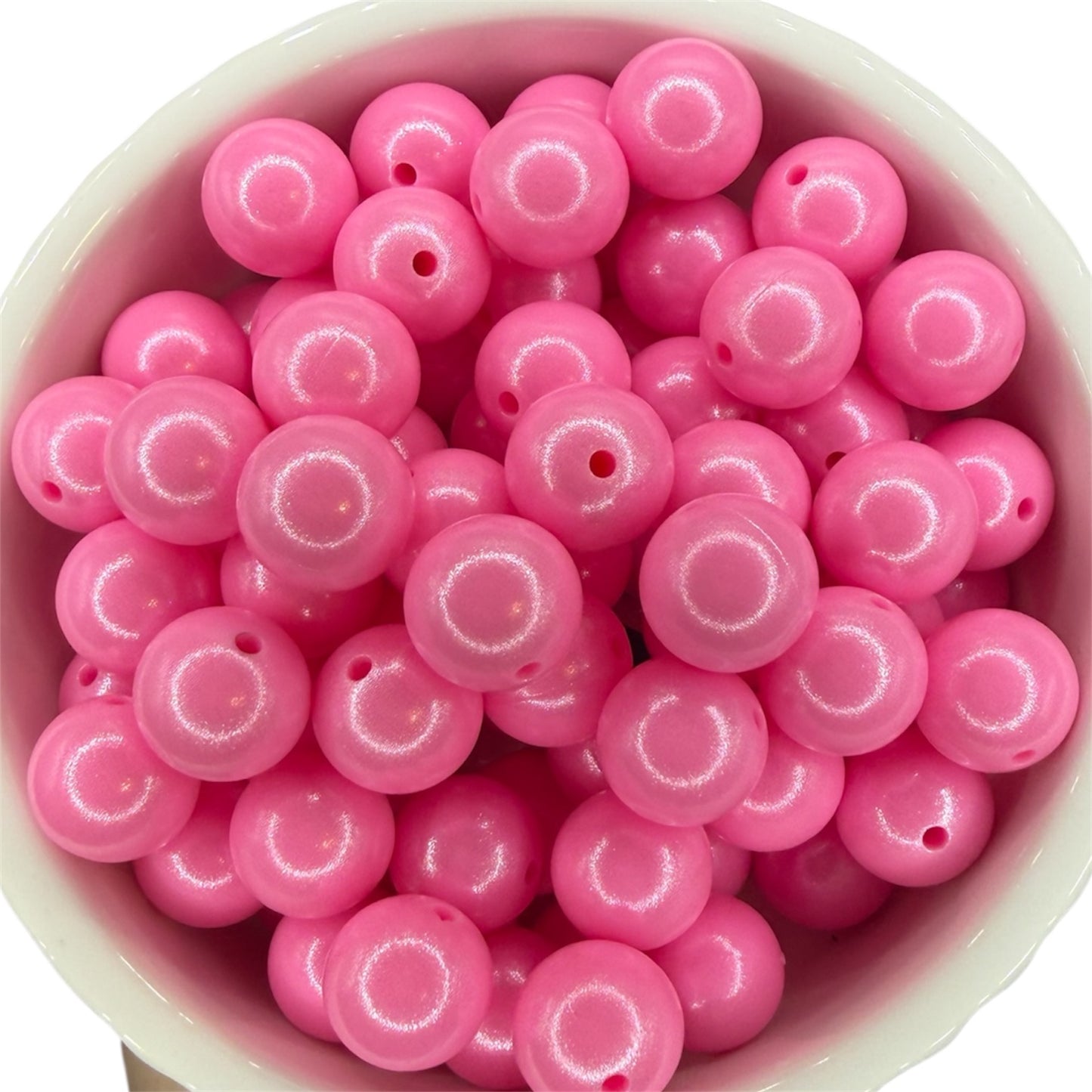 True Pink- Opal Silicone Bead 15mm