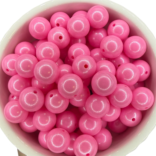 True Pink- Opal Silicone Bead 15mm