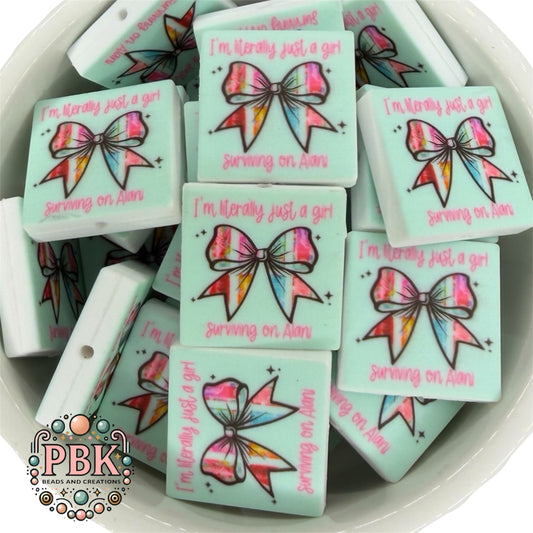 Literally Just a Girl Surviving on Alani- EXCLUSIVE TO PBK- Silicone Focal Bead