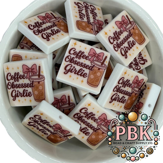 Coffee Obsessed Girlie - EXCLUSIVE TO PBK- Silicone Focal Bead